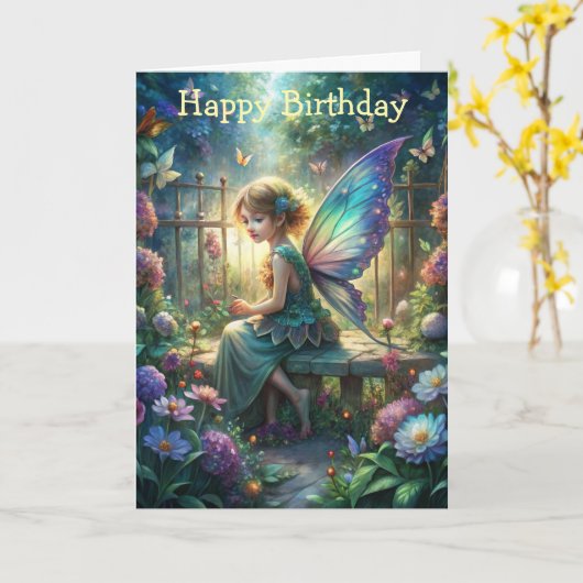 Cute Fairy  カード (黄色い花)