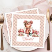 Cute Fairy 1st Birthday Whimsical Pink Paper 