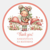 Cute Fairy 5th Birthday Blush Floral Favor Box   ラウンドシール (正面)