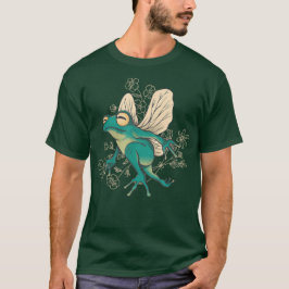 Cute Fairy Frog with Wings and Floral Elements  Tシャツ
