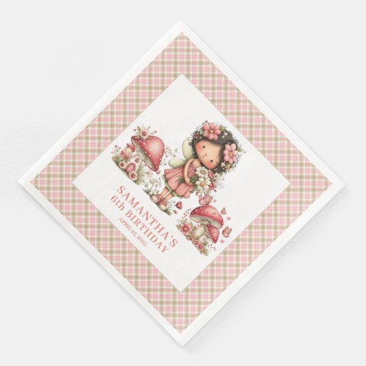 Cute Fairy Garden Birthday Invitation Pink Floral  (コーナー)