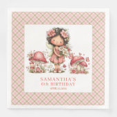 Cute Fairy Garden Birthday Invitation Pink Floral  (正面)