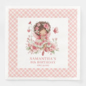 Cute Fairy Girl 2nd Birthday Blush Pink napkins (正面)
