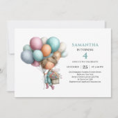 Cute Fairy Girl 2nd Birthday Magical Whimsy invite 招待状 (正面)