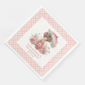 Cute Fairy Girl 5th Birthday Pastel Pink napkins (コーナー)