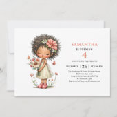 Cute Fairy Girl 6th Birthday Magical Pastel invite 招待状 (正面)
