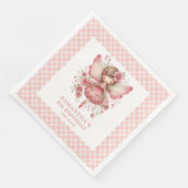 Cute Fairy Girl Birthday Floral Pink Napkins (コーナー)