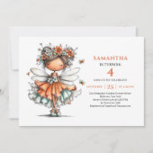 Cute Fairy Girl Birthday Whimsy invitation 招待状 (正面)