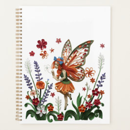 Cute Fairy in a Floral Garden Filigree Kids  プランナー手帳