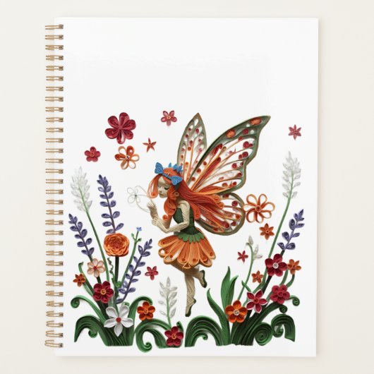 Cute Fairy in a Floral Garden Filigree Kids  プランナー手帳 (正面)