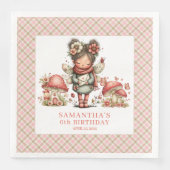 Cute Fairy Mushroom Pink Floral Birthday Party   (正面)