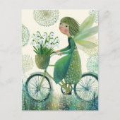 Cute Fairy on a bike ポストカード (正面)