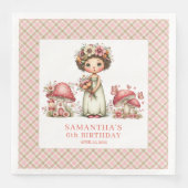 Cute Fairy Pink Floral Party Birthday Custom Name  (正面)