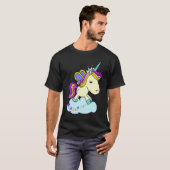 Cute Fairy Princess Unicorn on a Cloud Tシャツ (正面フル)