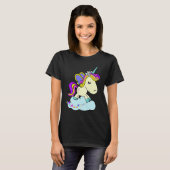 Cute Fairy Princess Unicorn on a Cloud Tシャツ (正面フル)