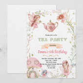Cute fairy tea party invitation 招待状 (正面/裏面)