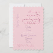 Cute Faith Pastel Cherry Bow Floral Cupcake Heart 招待状 (裏面)