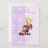 Cute Faith Pastel Cherry Bow Floral Cupcake Heart 招待状 (正面)