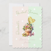 Cute Faith Pastel Cupcake Berry Floral Bow Heart 招待状 (正面)
