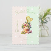 Cute Faith Pastel Cupcake Berry Floral Bow Heart 招待状 (スタンド正面)