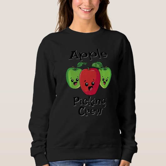 Cute Fall Autumn Orchard Matching Family Apple Pic スウェットシャツ (正面)