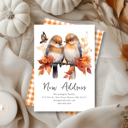 Cute Fall Birds | We've Moved New Address ノートカード