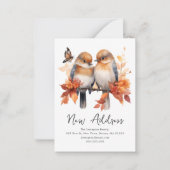 Cute Fall Birds | We've Moved New Address ノートカード (正面)