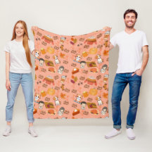 Cute Fall Fleece Blanket