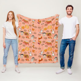 Cute Fall Fleece Blanket フリースブランケット