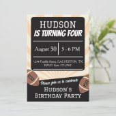Cute Fall Football Birthday Party Invitation Boys 招待状 (スタンド正面)