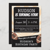 Cute Fall Football Birthday Party Invitation Boys 招待状 (正面/裏面)