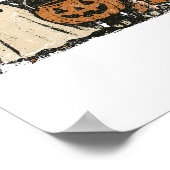 Cute Fall Highland Cow Ghost Halloween ポスター (角)