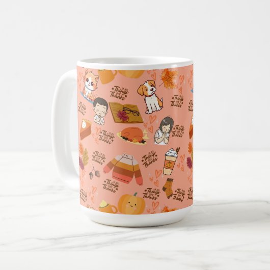 Cute Fall Mug コーヒーマグカップ (正面左)