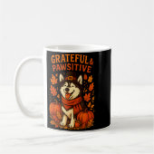 Cute Fall Pumpkin Autumn Dog Lover Tee コーヒーマグカップ (左)