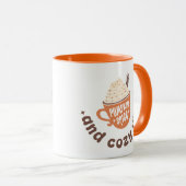 Cute Fall Pumpkin Spice and Cozy vibes  マグカップ (正面右)