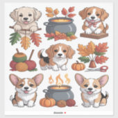 Cute fall puppies  シール (シート)