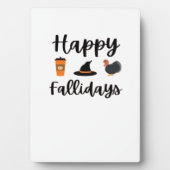 Cute Fall season Happy Fallidays Thanksgiving Hall フォトプラーク (正面)