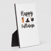 Cute Fall season Happy Fallidays Thanksgiving Hall フォトプラーク (側面)