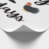 Cute Fall season Happy Fallidays Thanksgiving Hall ラッピングペーパー (角)