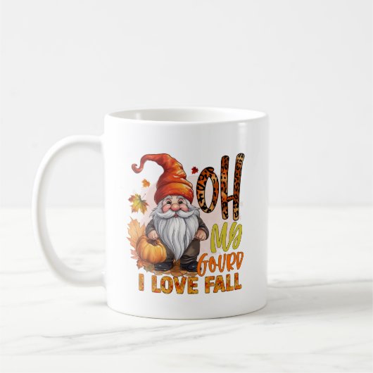 Cute Fall Season lovers gnome コーヒーマグカップ (左)