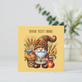 Cute Fall Seasonal gnome party 招待状 (スタンド正面)