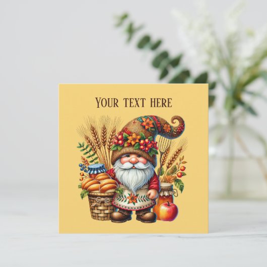 Cute Fall Seasonal gnome party 招待状 (スタンド正面)