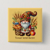 Cute Fall Seasonal gnome party  缶バッジ (正面)