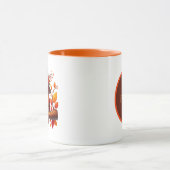 Cute Fall Seasonal owl monogram マグカップ (中央)
