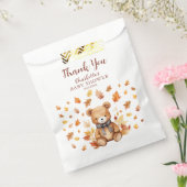 Cute Fall Teddy Bear Thank You Favor Bags フェイバーバッグ (封をした状態)