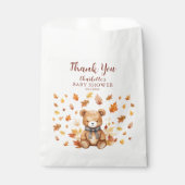 Cute Fall Teddy Bear Thank You Favor Bags フェイバーバッグ (正面)