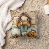 Cute Fall Throw Pillow クッション (ブランケット)
