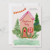 Cute Family House Christmas Party 招待状 (正面)