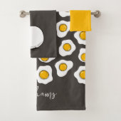Cute Family Name Fried Eggs Pattern Breakfast  バスタオルセット (インサイチュ)