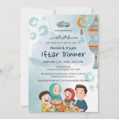 Cute Family Ramadan Iftar Invitation 招待状 (正面)